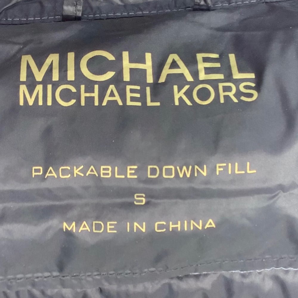 Michael Kors Gray Packable Down Fill Jacket With … - image 2